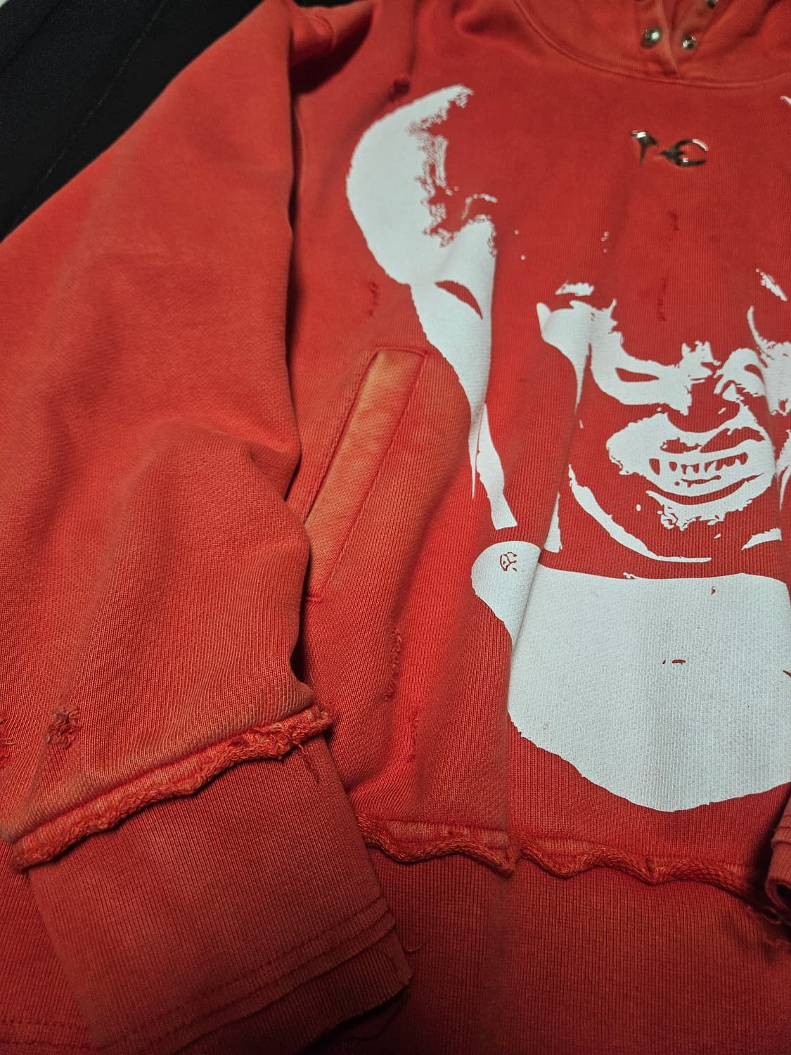 떠그클럽 사탄 후드 스웻 레드 화이트 size1 상품이미지3