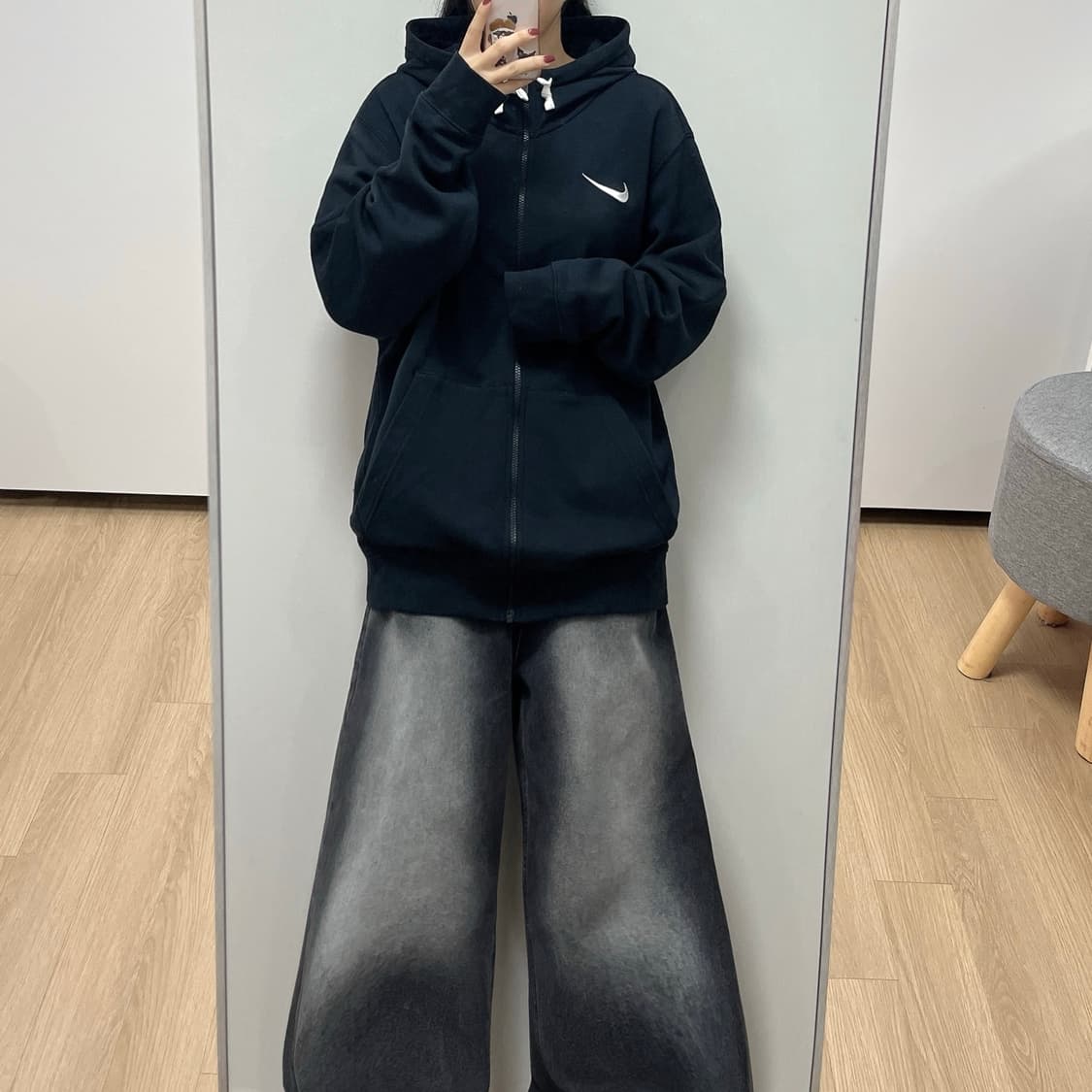 나이키 솔로 스우시 블랙 후드집업 105 상품이미지1