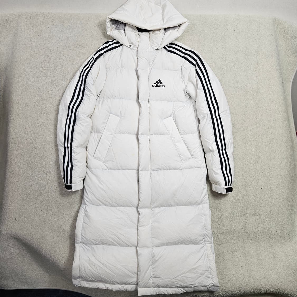 아디다스 삼선 롱패딩 S 화이트 상품이미지1