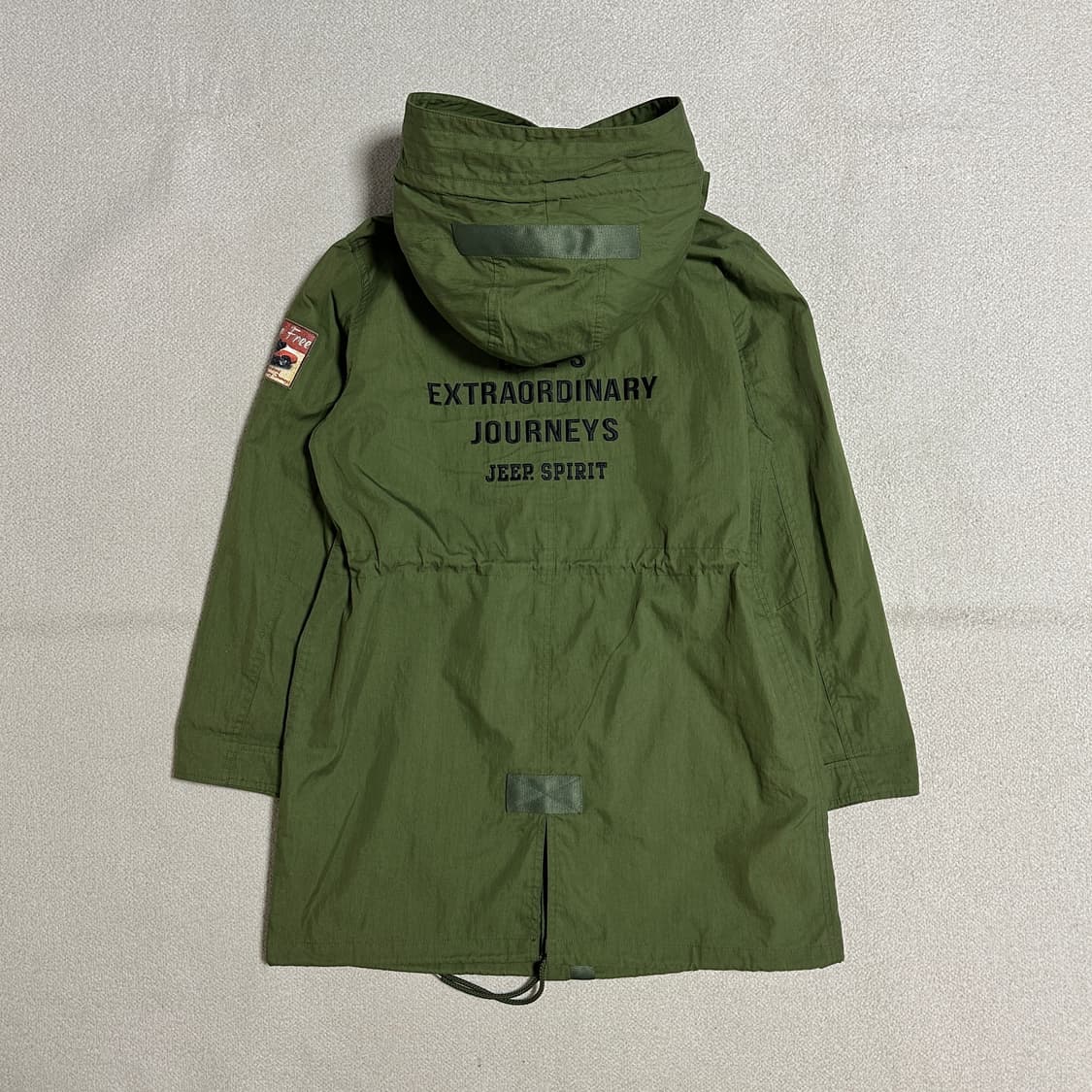 지프 스피릿 홑겹 넓은 날개 후드 롱 야상 상품이미지3