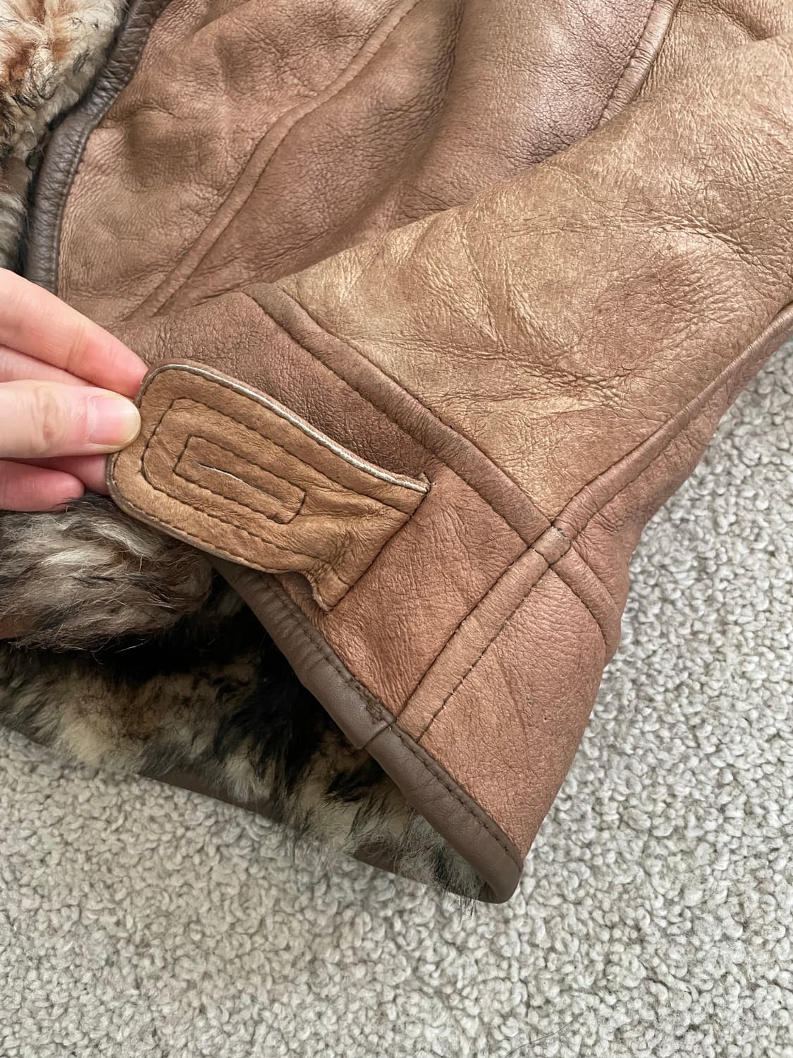 vintage 90s shawl collar crop leather jk 상품이미지5