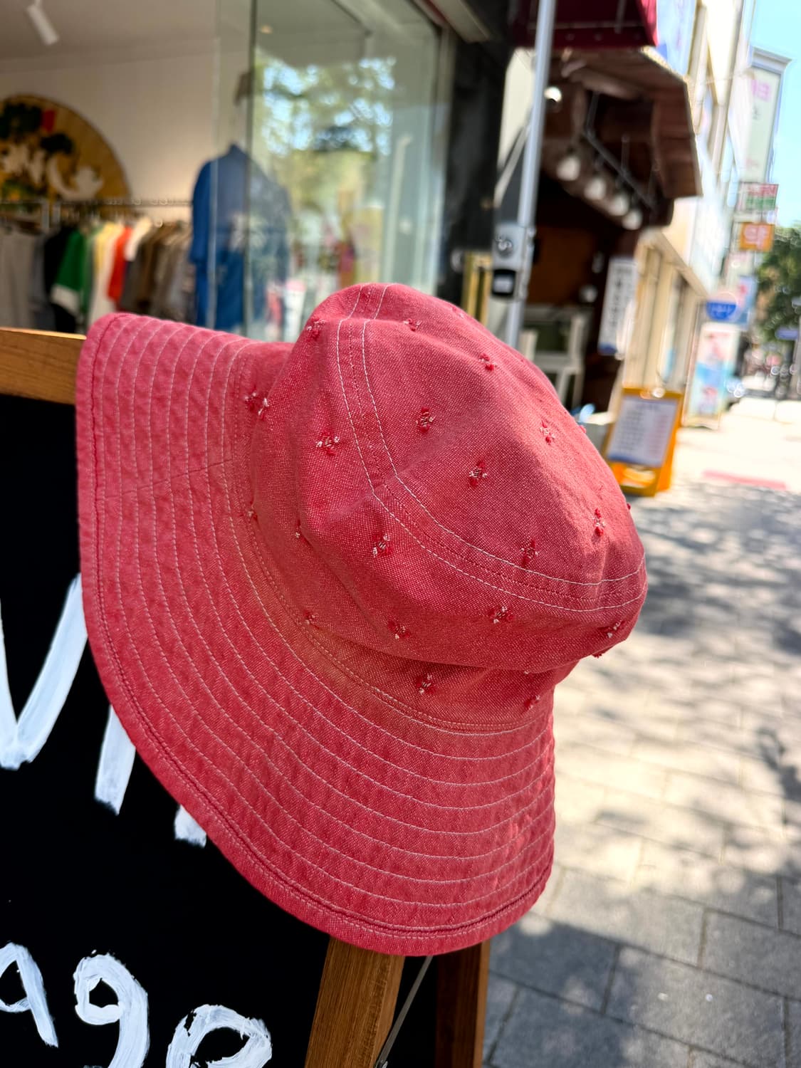 Vintage Chiyoda Red Stitched Bucket Hat 상품이미지3