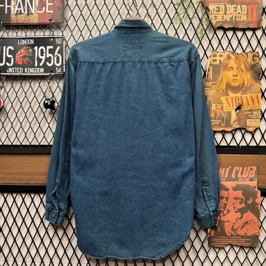 90s 리바이스 데님 셔츠 전면 투포켓 포인트 진청 상품이미지2