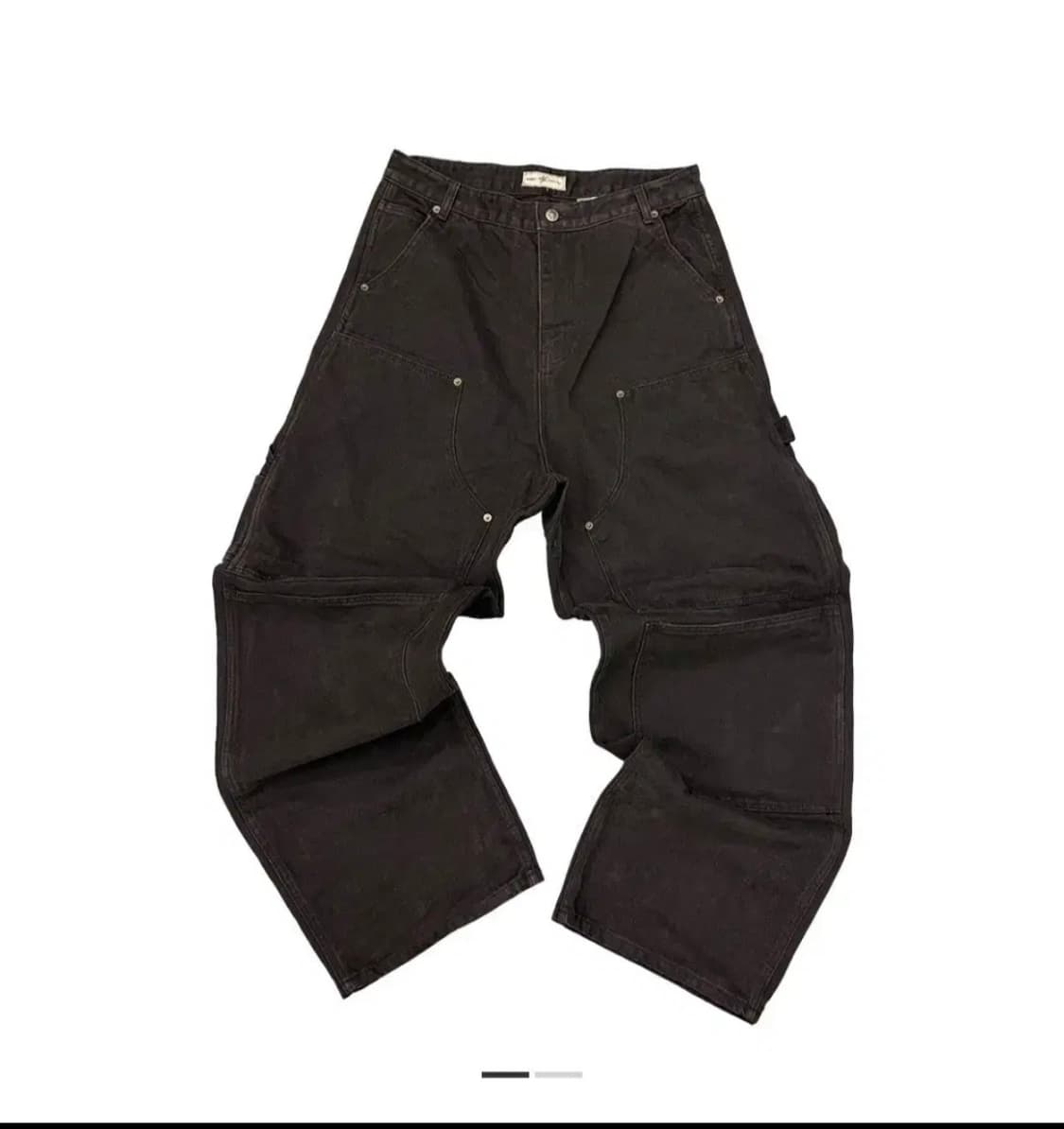 새상품 아오이로 커티드 더블니 팬츠 블랙펄 상품이미지1