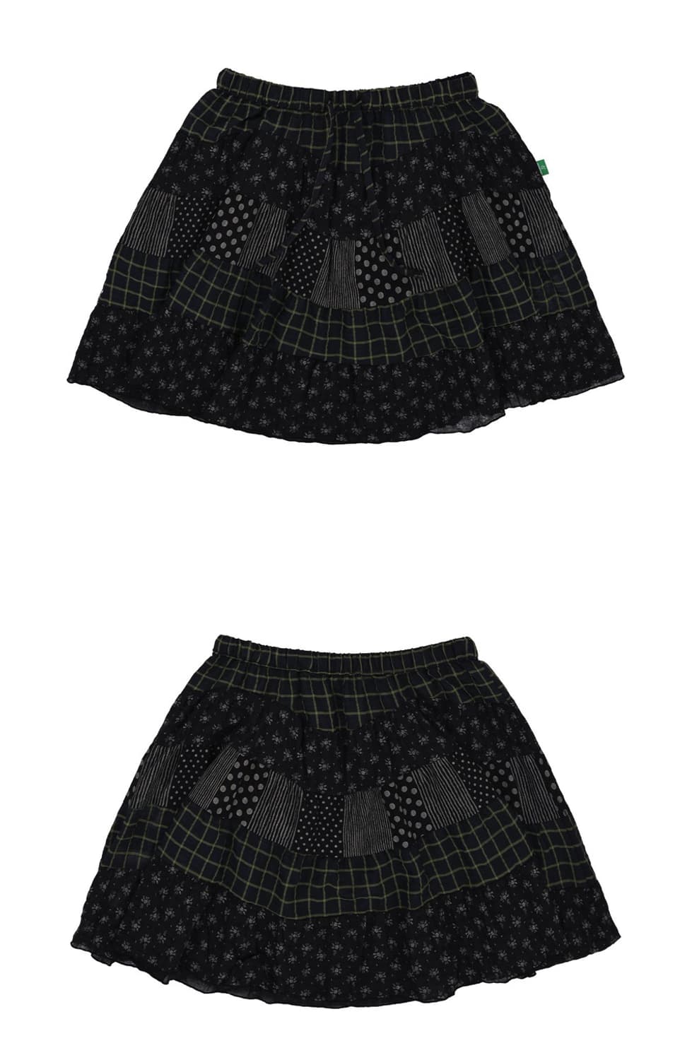 [노컨텐츠] 믹스 패턴 미니 스커트_블랙 상품이미지5