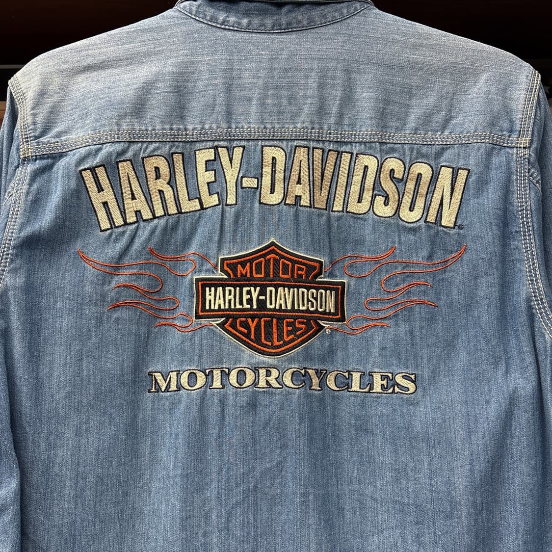 00s 할리데이비슨 플레임쉴드 엠브로이드 데님셔츠 N1053 상품이미지7