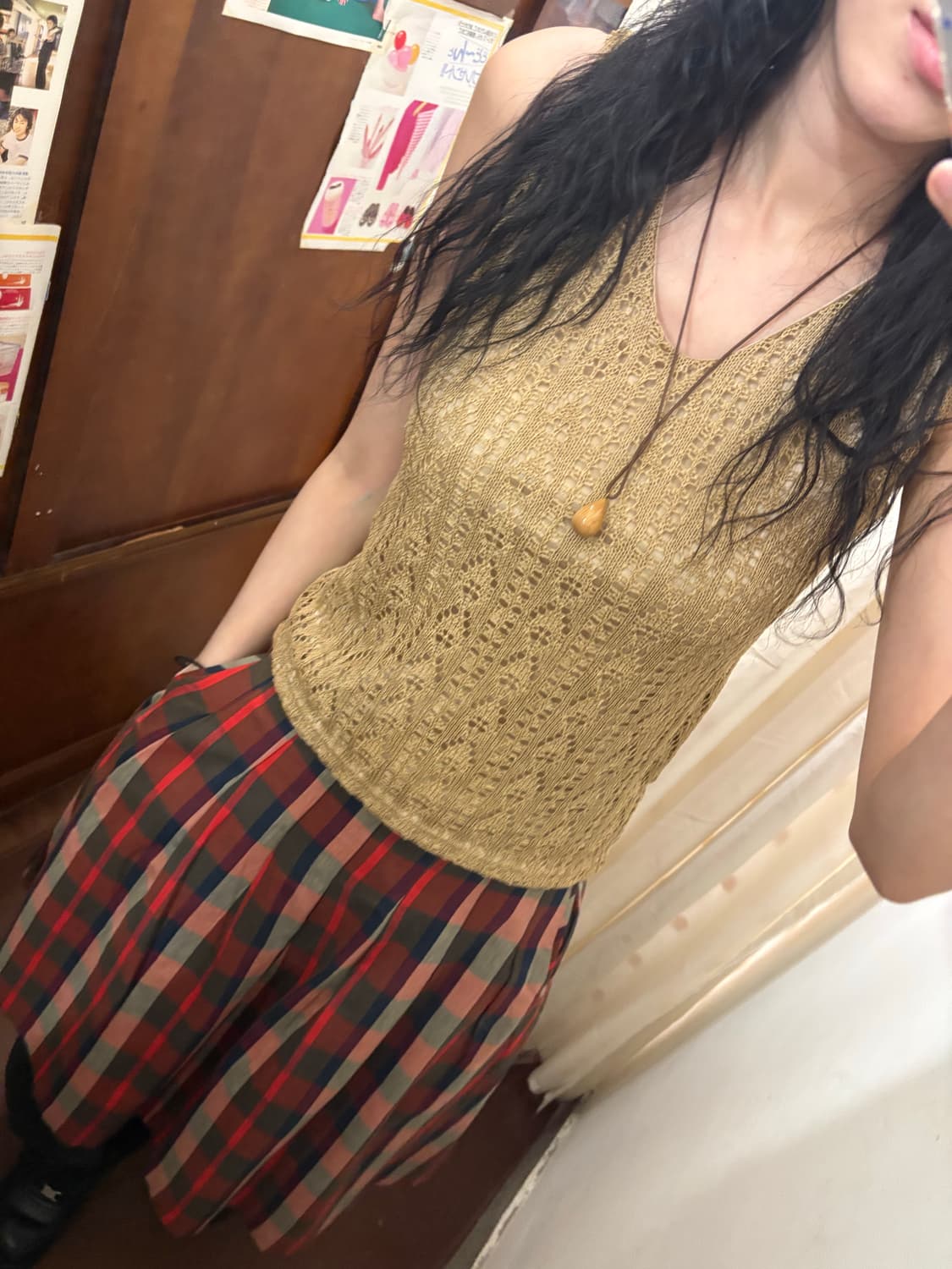 jpn vintage beige knit sleeveless 상품이미지4