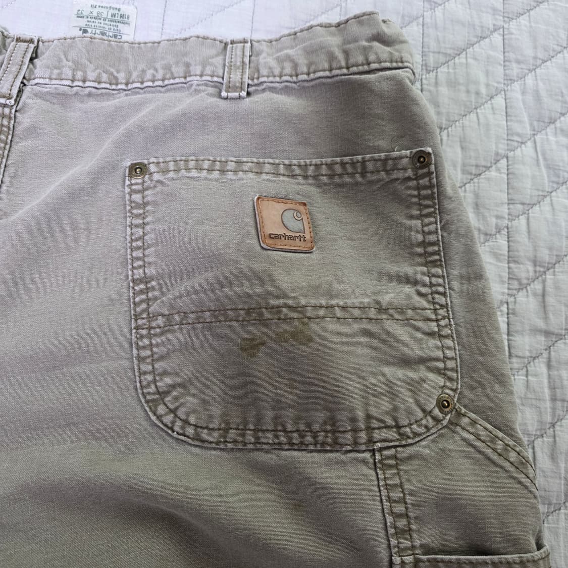[38X32] 칼하트 더블니 B195LBR 워크팬츠 MOS 페이드 상품이미지8