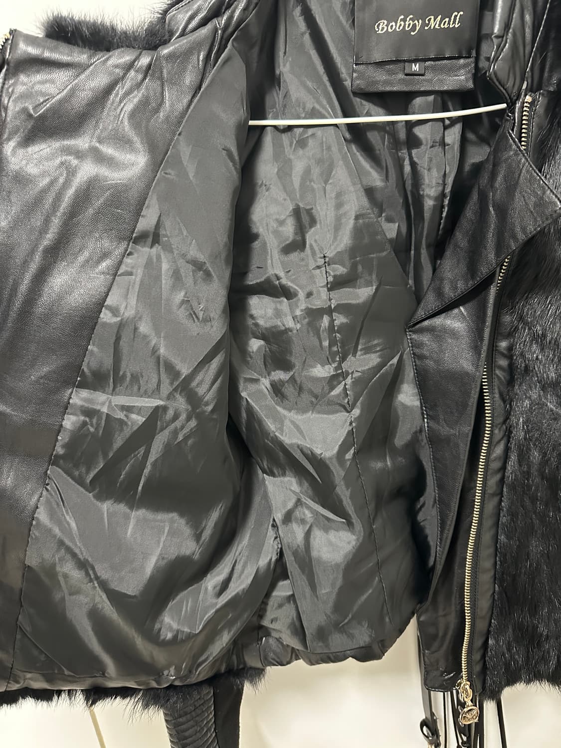 바이커 퍼 레더 자켓 상품이미지4