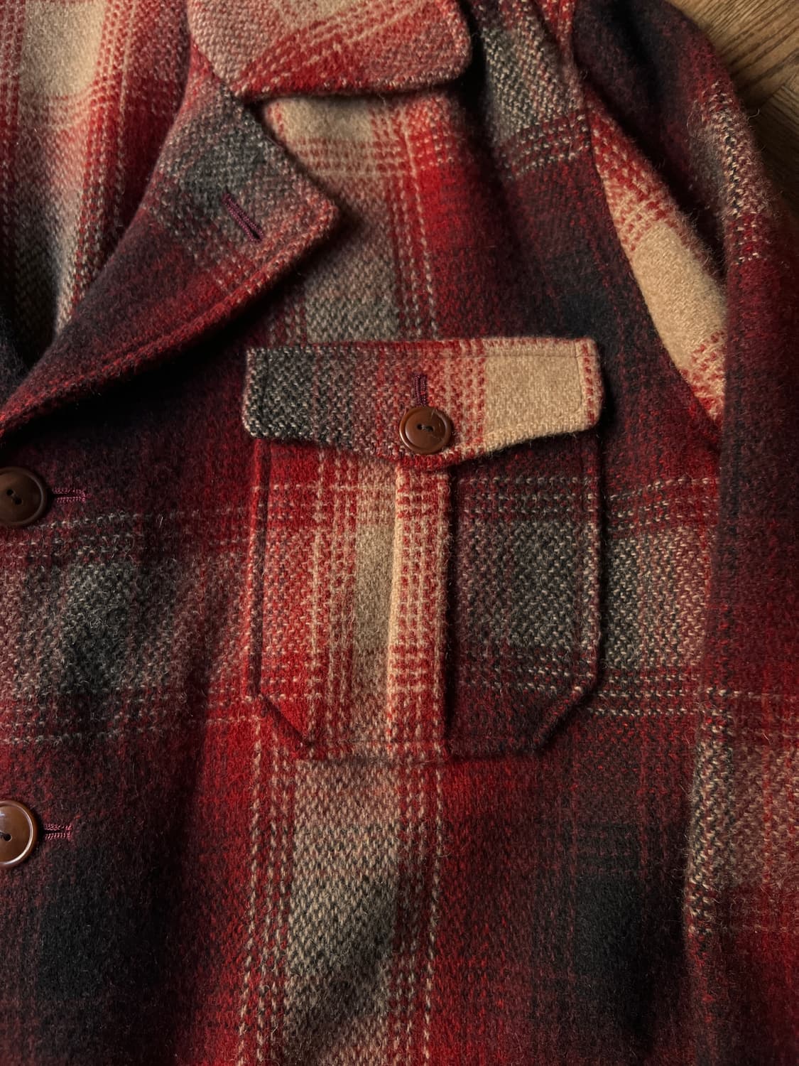 [M]랄프 랄프로렌 레드 타탄체크 울 자켓 상품이미지4