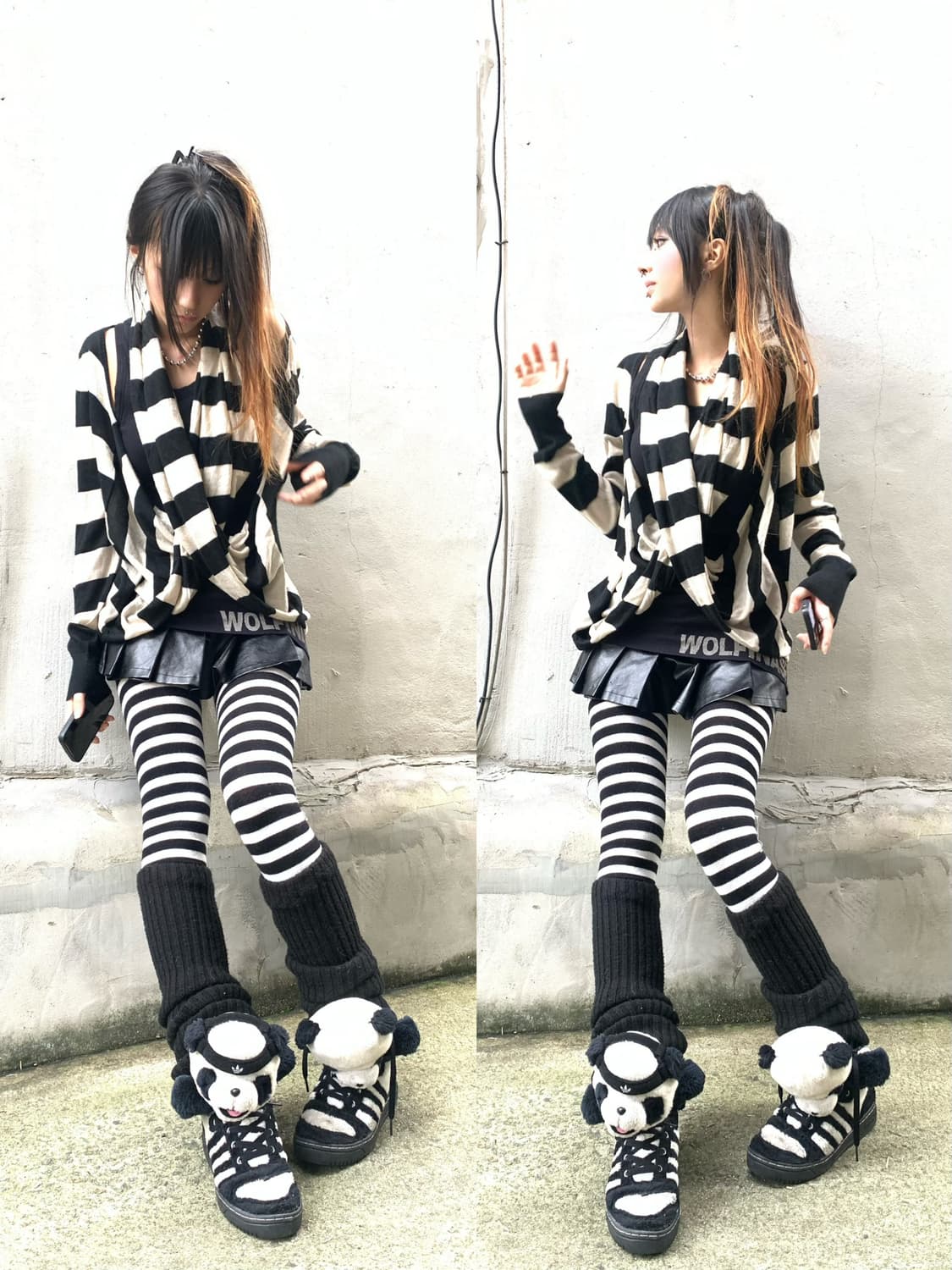 Twisted drape stripe cardigan   상품이미지1