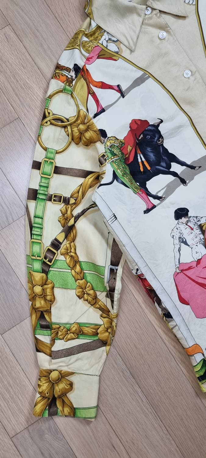 HERMES 헤르메스 투우 실크 블라우스 M _ 여성 상품이미지3