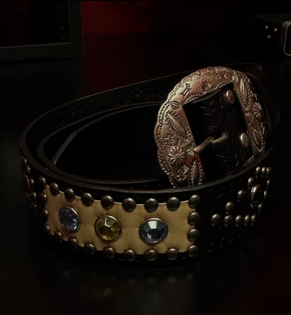 빈티지 웨스턴 잼스톤 벨트 새상품 상품이미지2