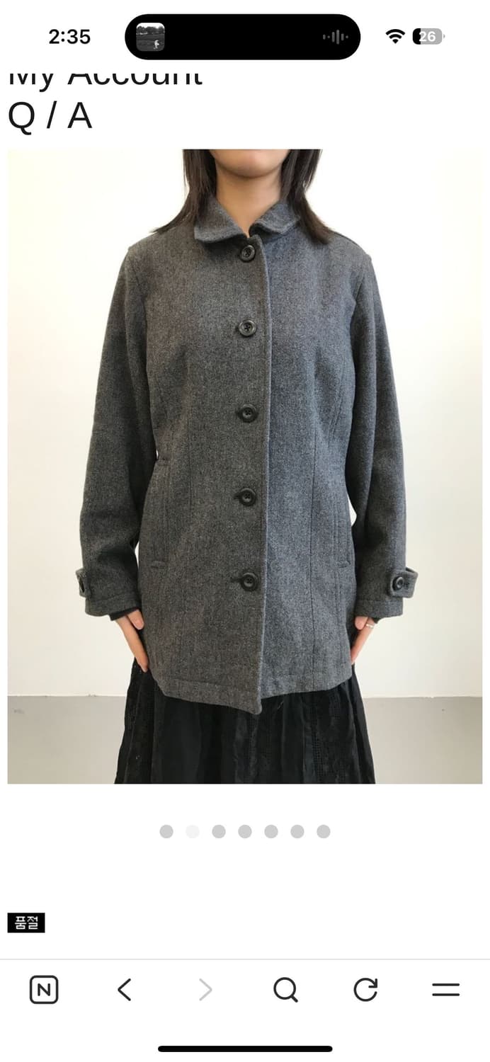 eastboy 빈티지 그레이 하프코트 반코트 상품이미지1