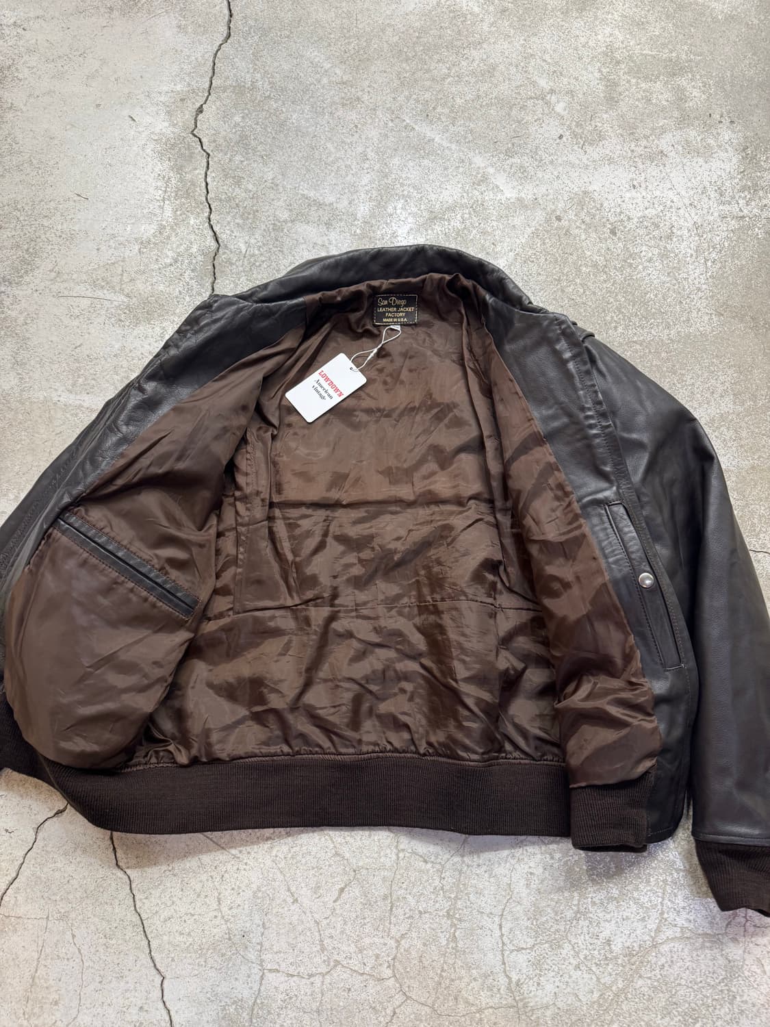 90s 샌디에고 레더 팩토리 플라이트 자켓 상품이미지7