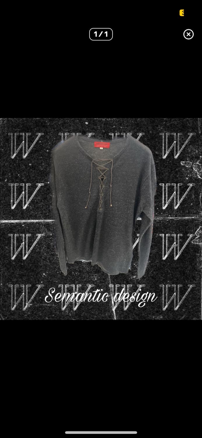 Semantic Design lace up sweater 상품이미지1