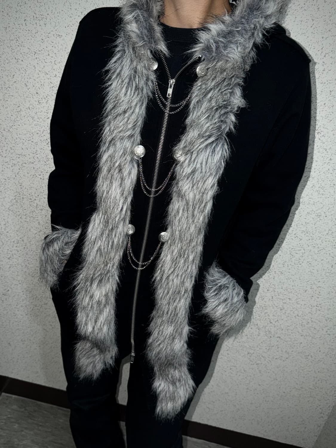 Deorart 디오라토 투웨이 지퍼 퍼 코트 상품이미지2