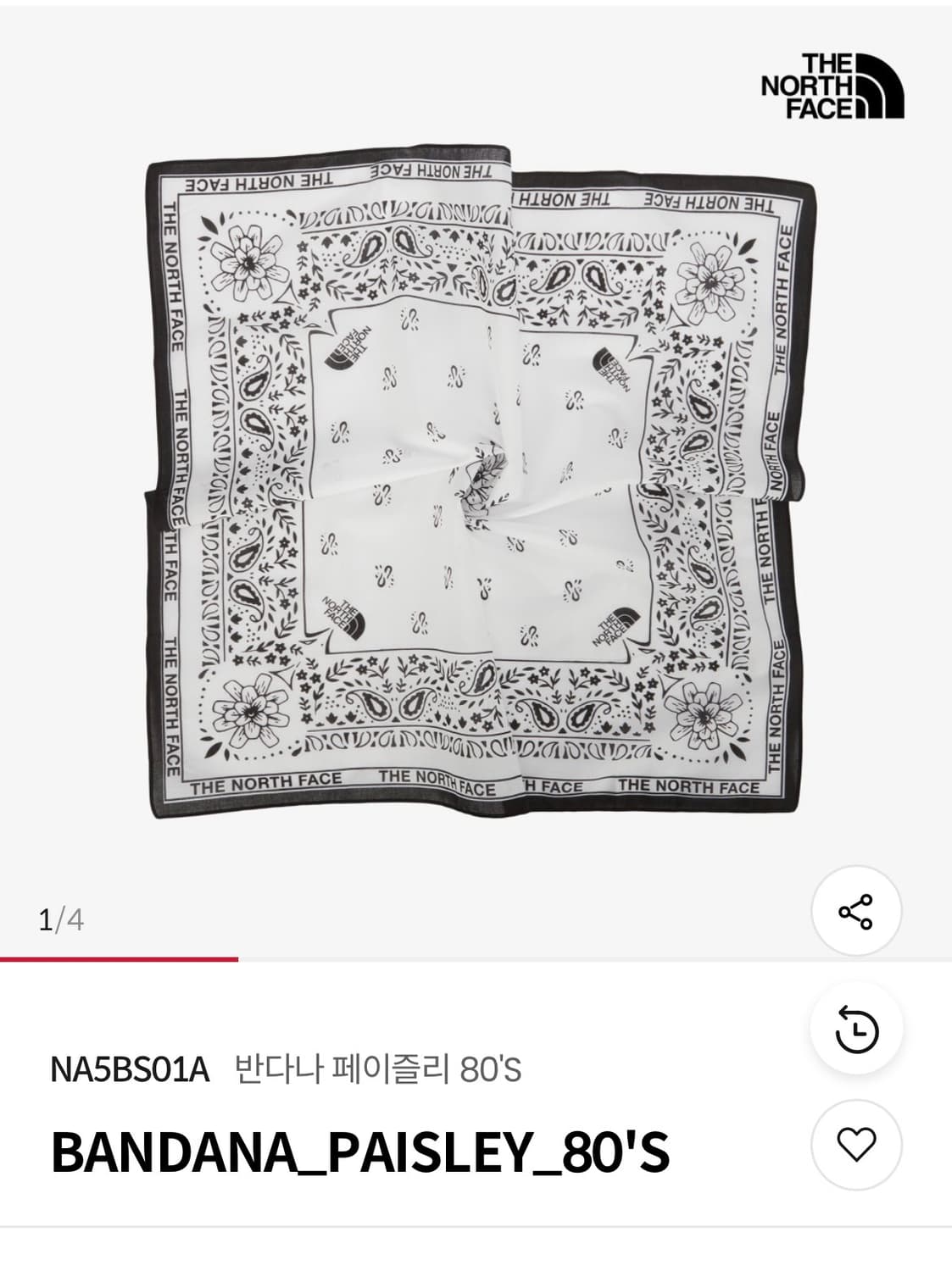 노스페이스 반다나 블랙,화이트 세트 상품이미지3