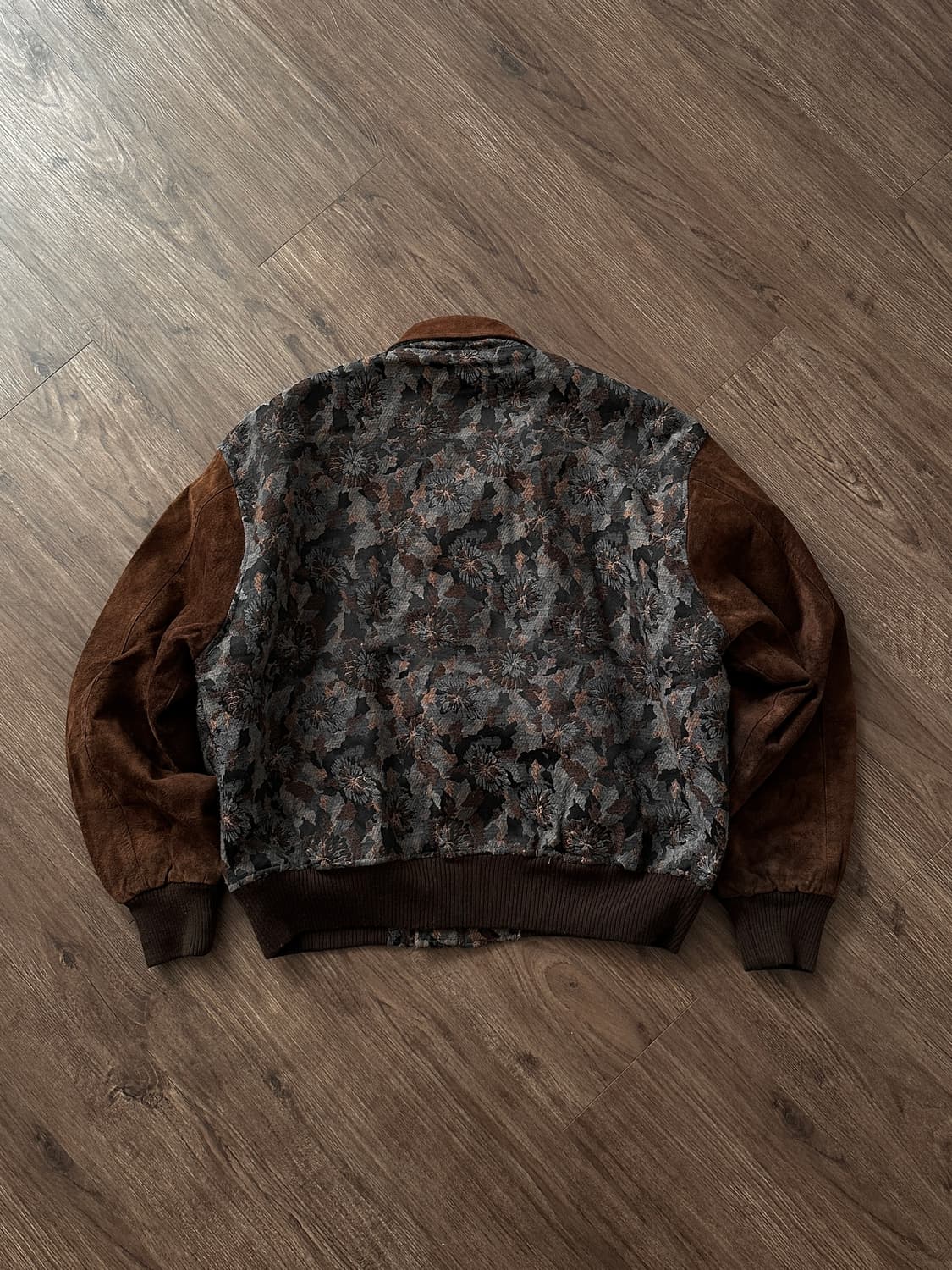 플로럴 레이스 디테일 레더 봄버 상품이미지8