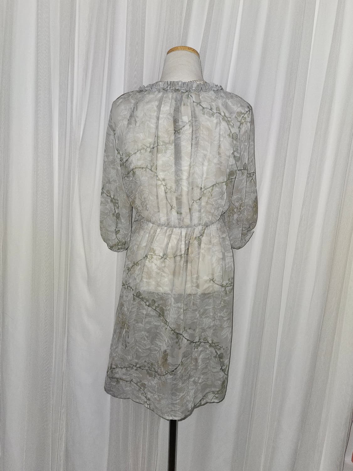 forste 모리걸 그린우드 시스루 러플 원피스 상품이미지3