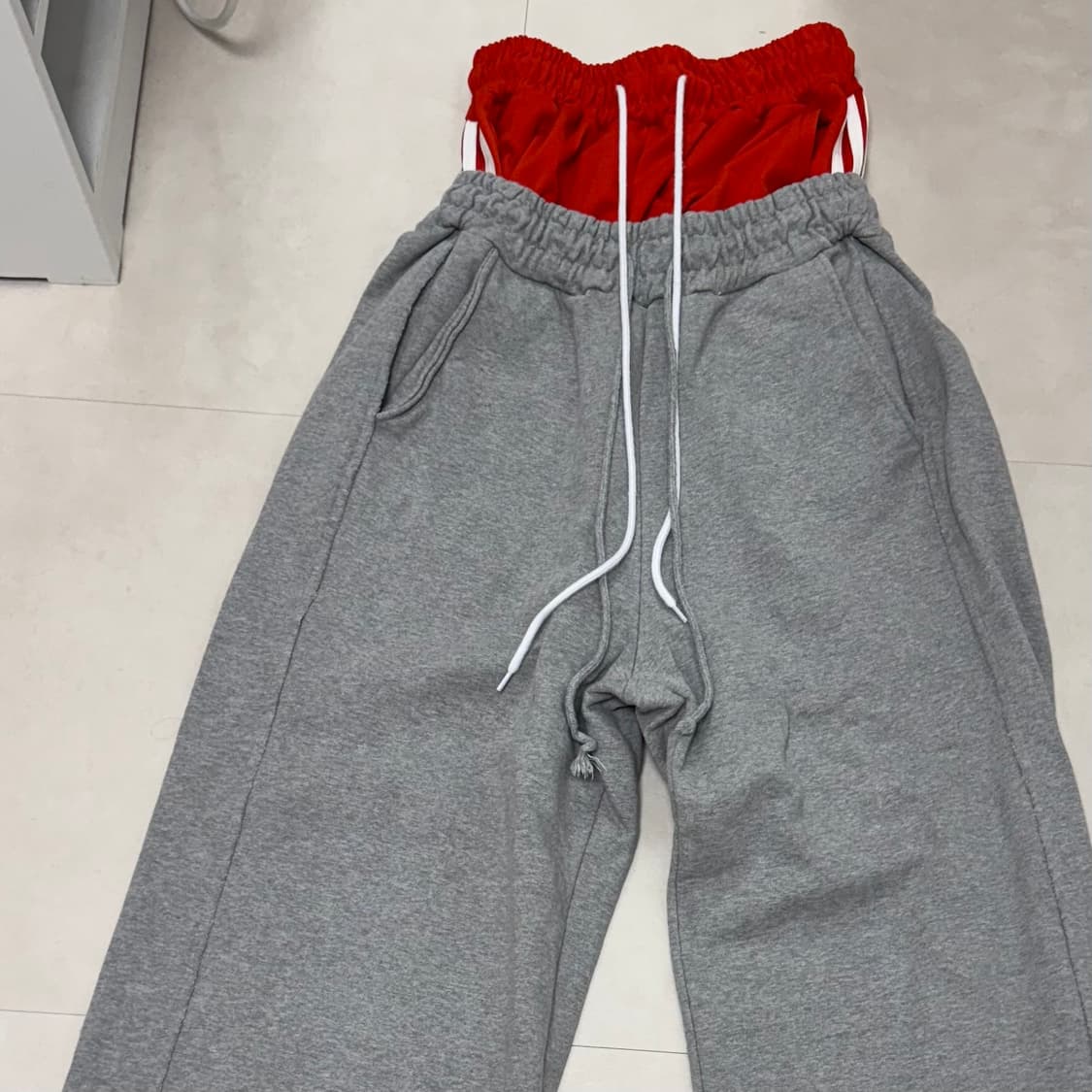 선데이오프클럽 Sagging Double Sweatpants - Red/ 상품이미지4