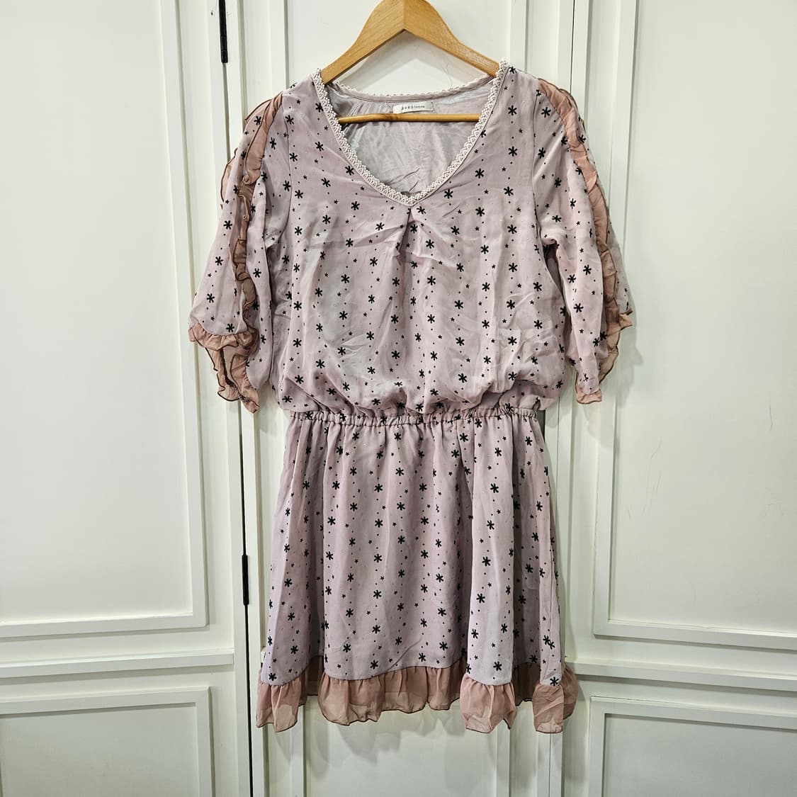 엑시즈팜 axes femme 진주 리본 쉬폰 원피스 상품이미지1