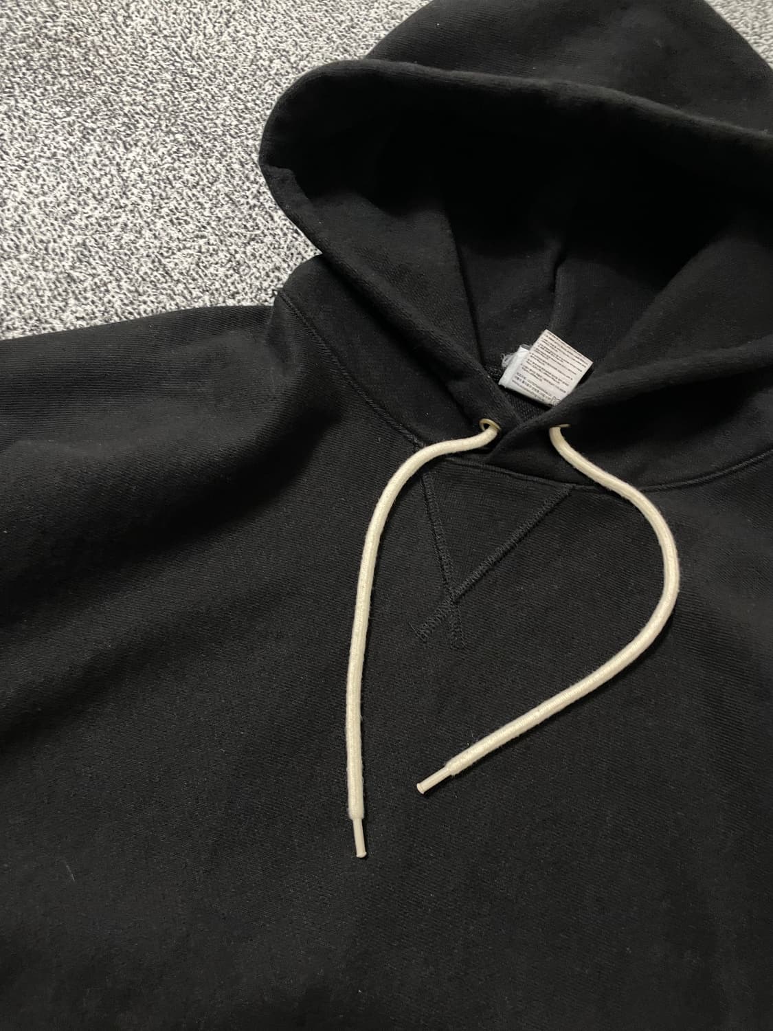 빈티지9. 아웃스탠딩 리버스 헤비 후드 티셔츠 스웻 블랙 상품이미지2