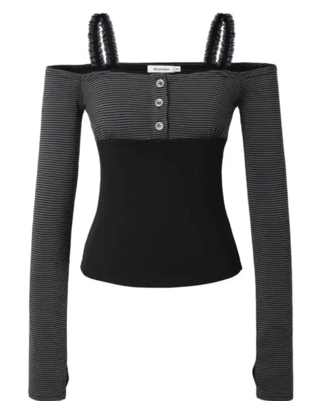 쓰리타임즈 pipi 스트라이프 블랙 M 상품이미지1