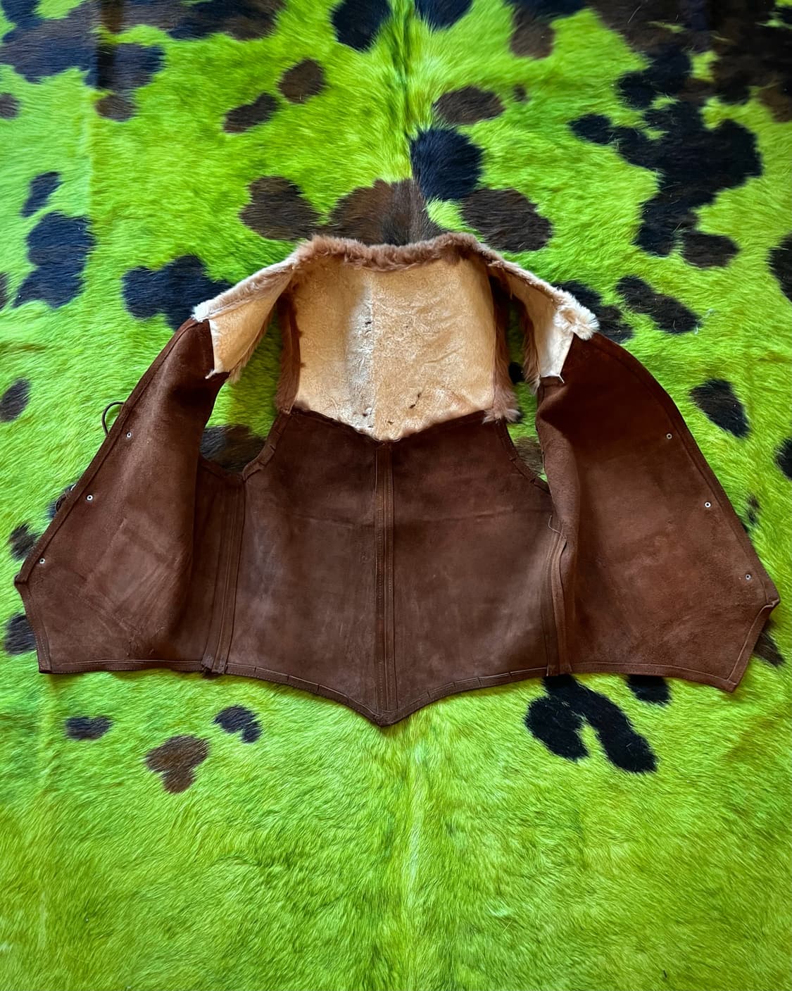 Western Vintage Vegetable Cowhide Vest 상품이미지8