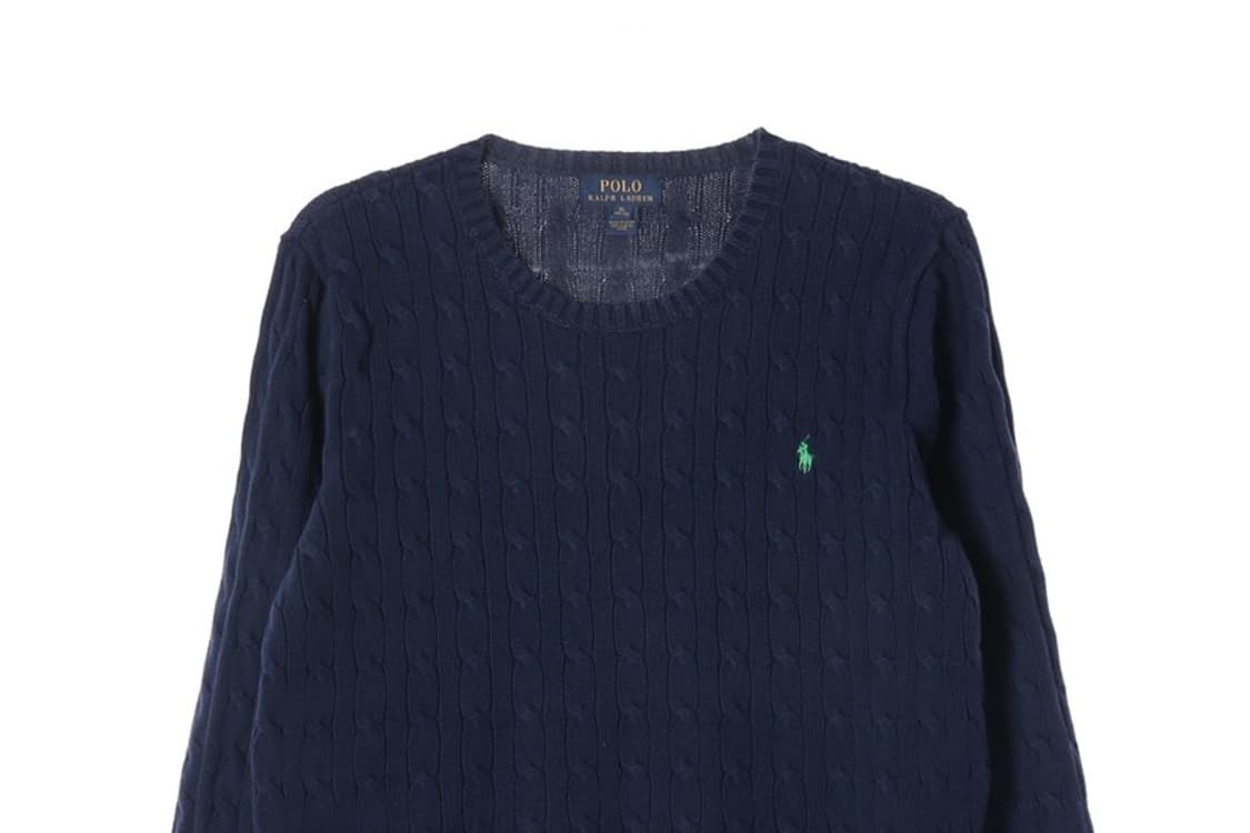 폴로 랄프로렌 네이비 코튼 케이블 니트 XL 18-20 상품이미지3