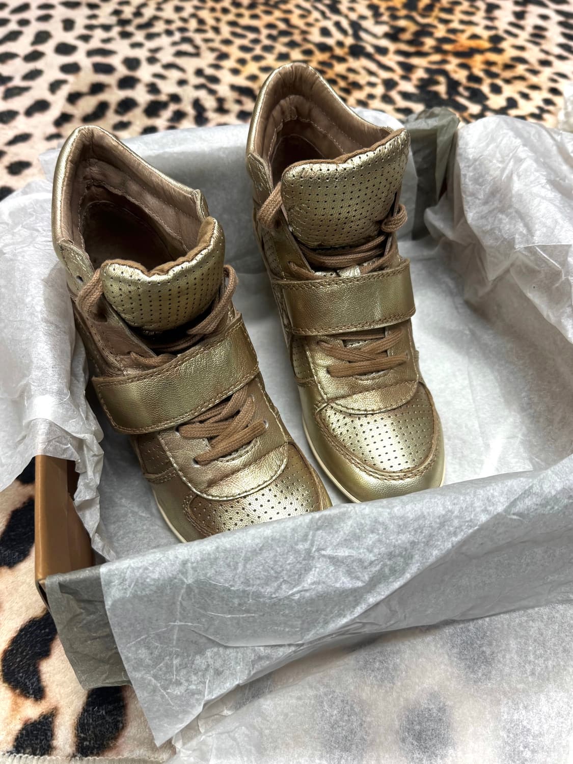 ASH 보위 웨지힐 하이탑스니커즈 메탈릭골드 상품이미지2