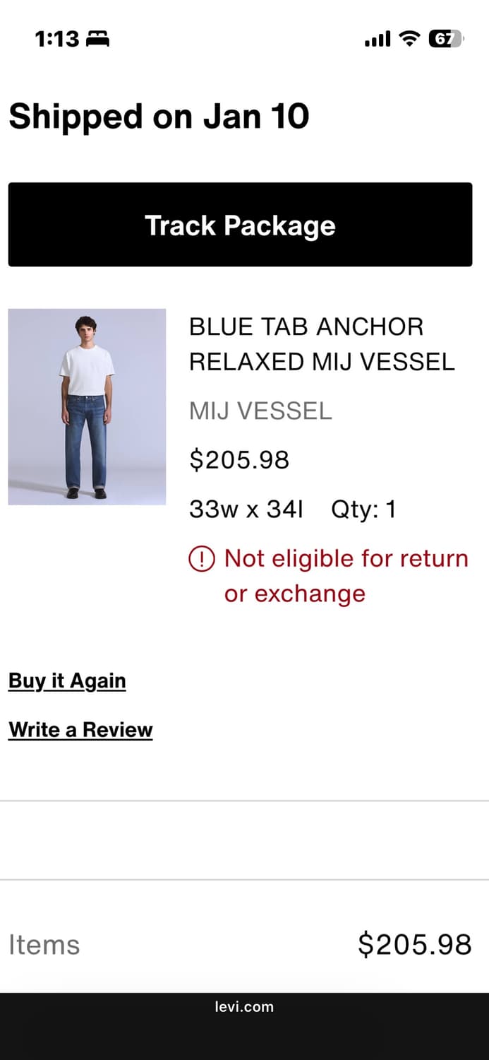 리바이스 프리미엄 블루탭 W33 L34 상품이미지1