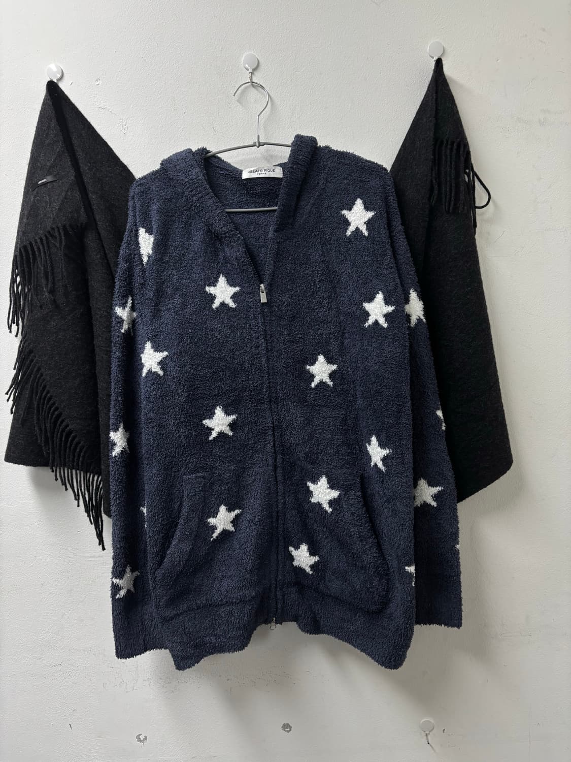  Star Print Fleece Over Fit Hoodie Zip U 상품이미지6