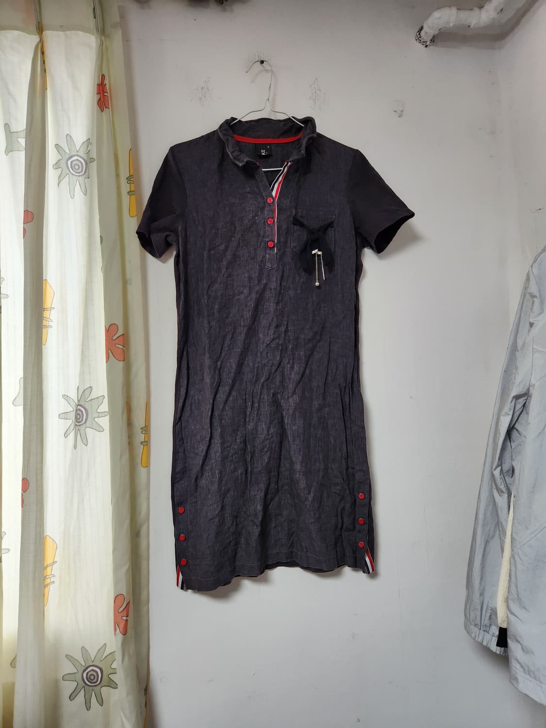 TAKE 반팔 셔츠 원피스 차콜 90~95 상품이미지1