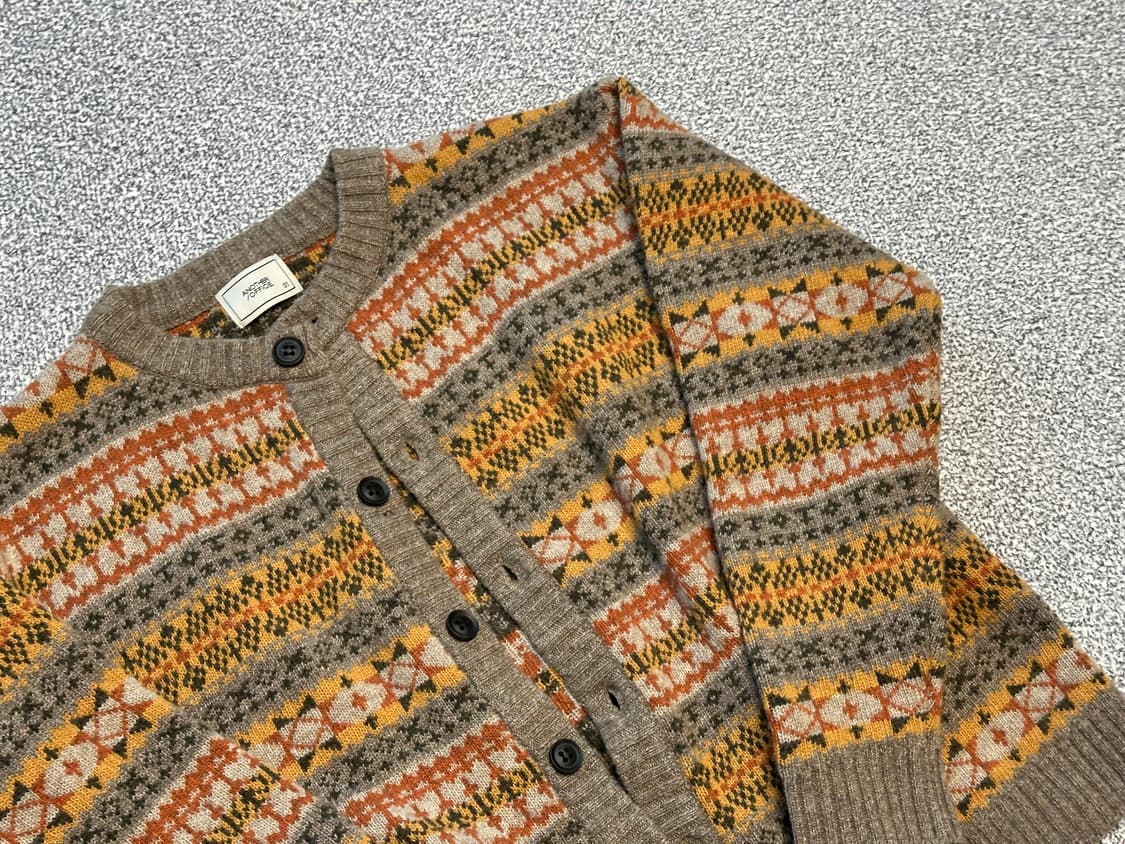 어나더오피스 그랜마 가디건 오렌지 베이지 상품이미지2