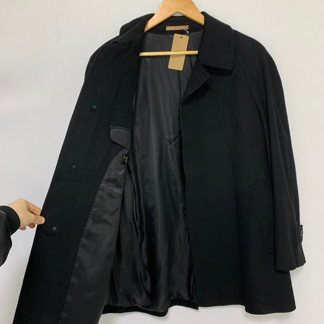jpn 일본 빈티지 캐시미어 100% 블랙 하프 코트 M 상품이미지4