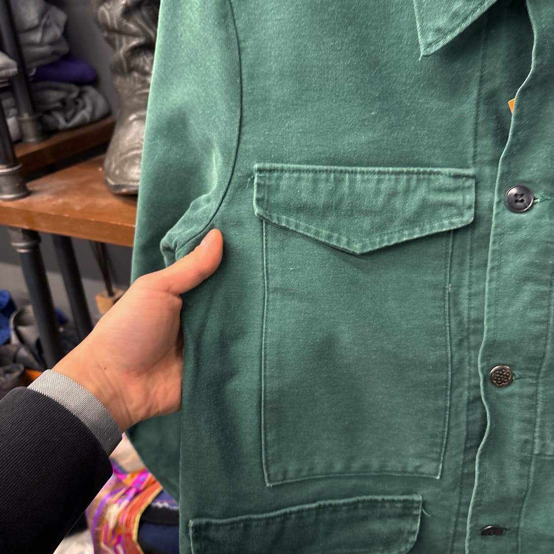 Rare 70s 프렌치 워크 자켓 체스트포켓 스티치 레어 컬러 N324 상품이미지6