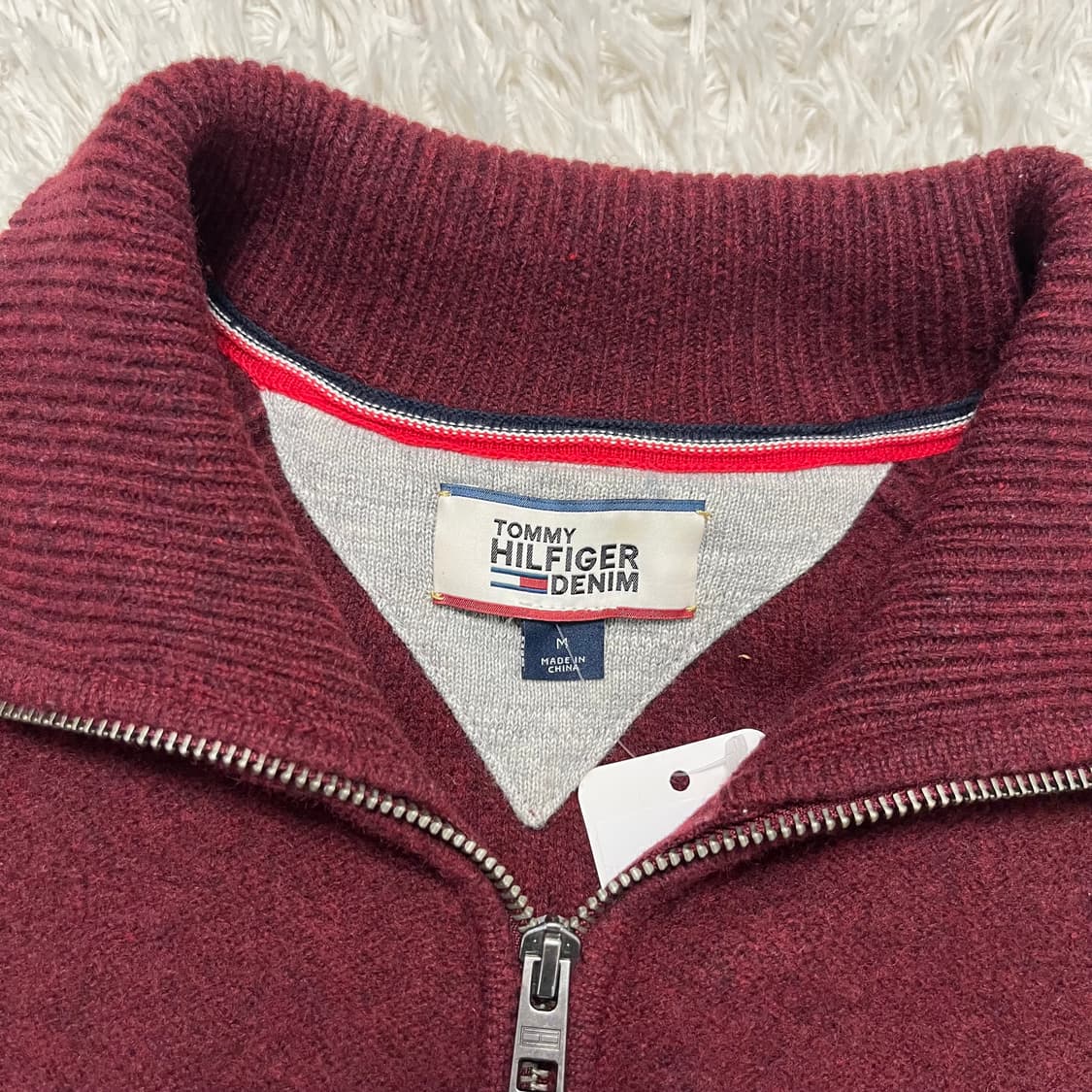 Tommy Hilfiger burgundy knit zip-up 상품이미지6