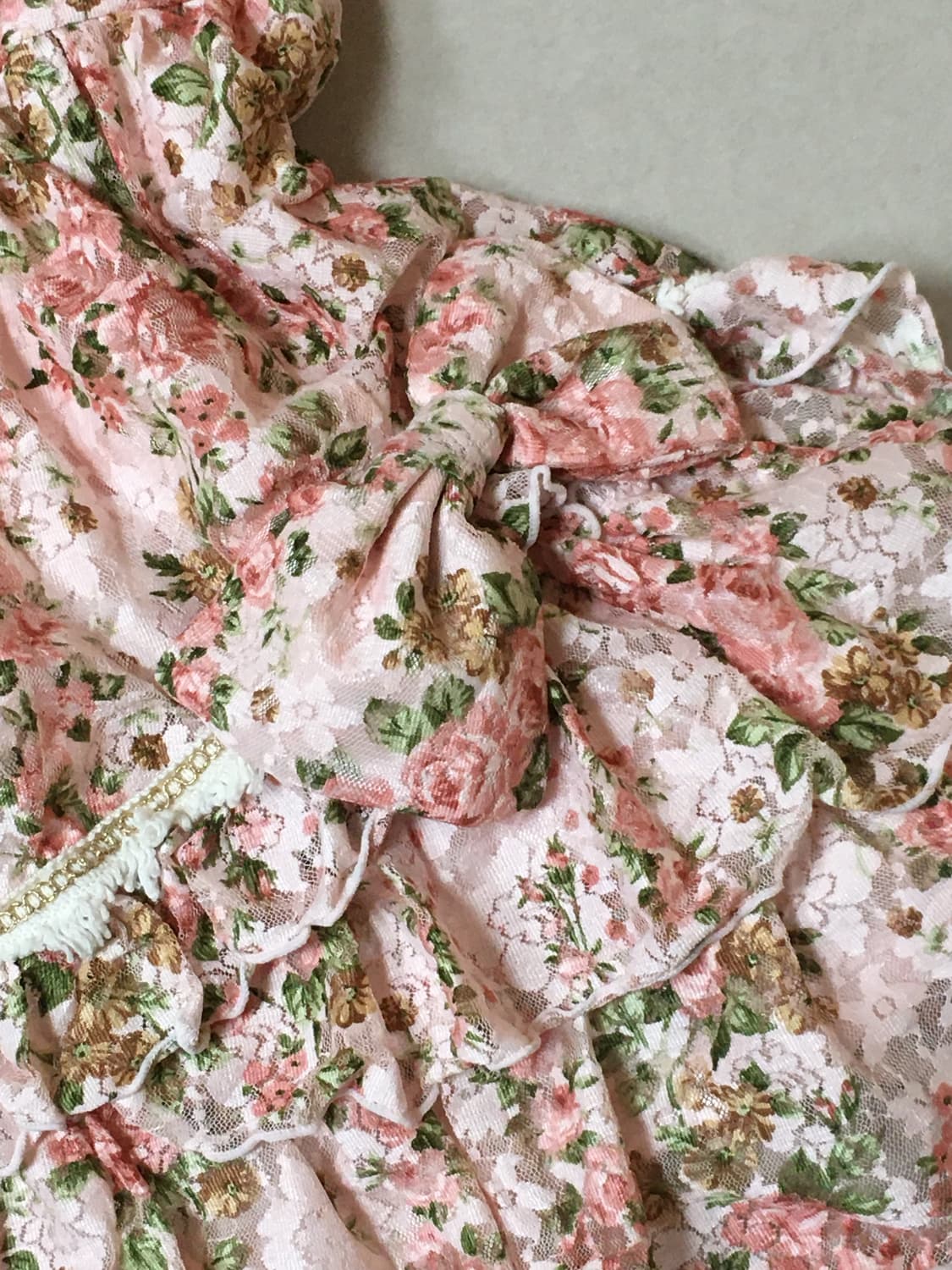 리즈리사 고전 플로럴 꽃 캐미솔 원피스 히메 갸루 러블리 라떼 로걀 상품이미지2