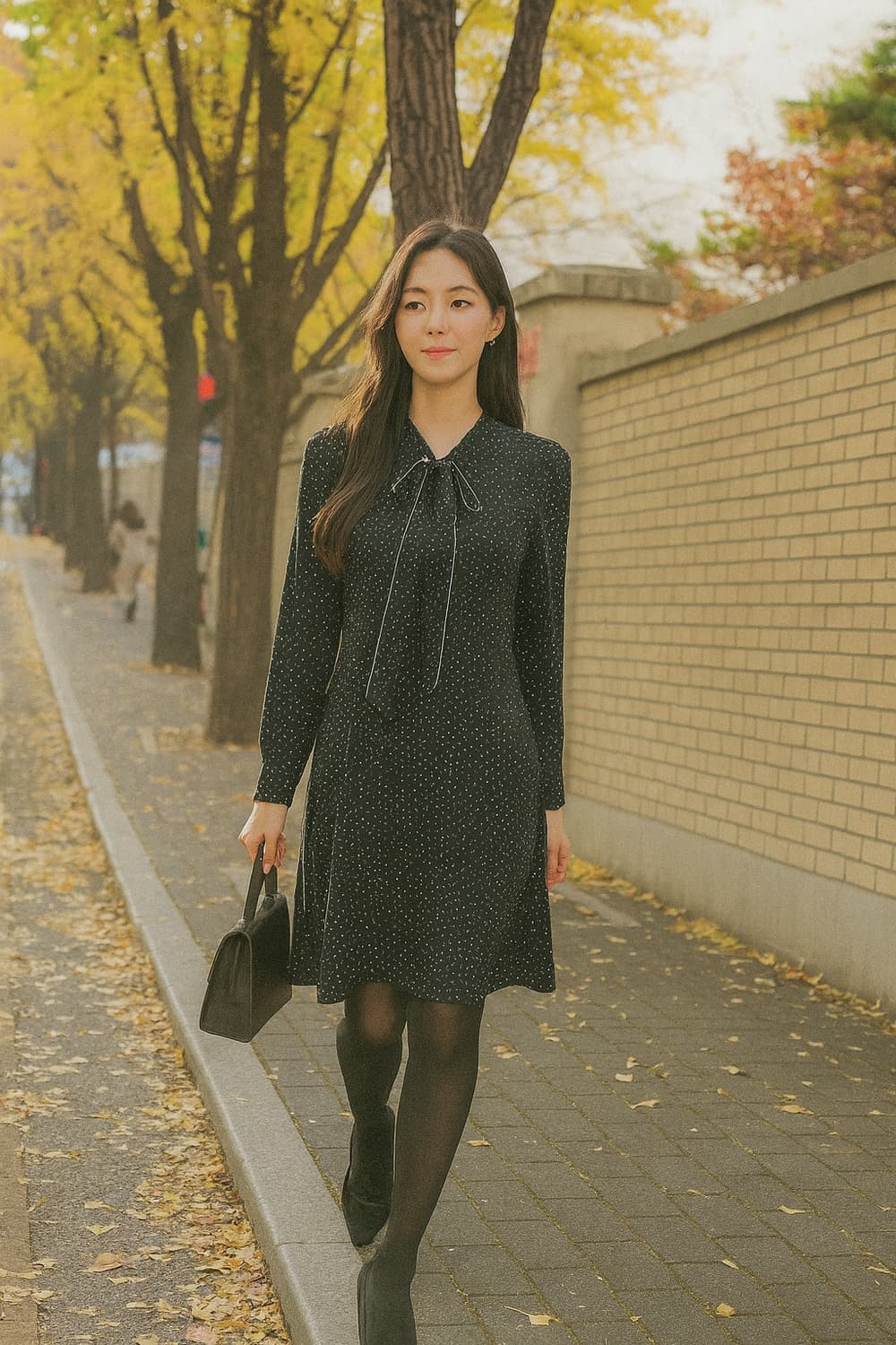 ZARA BASIC 도트 리본 원피스  상품이미지1