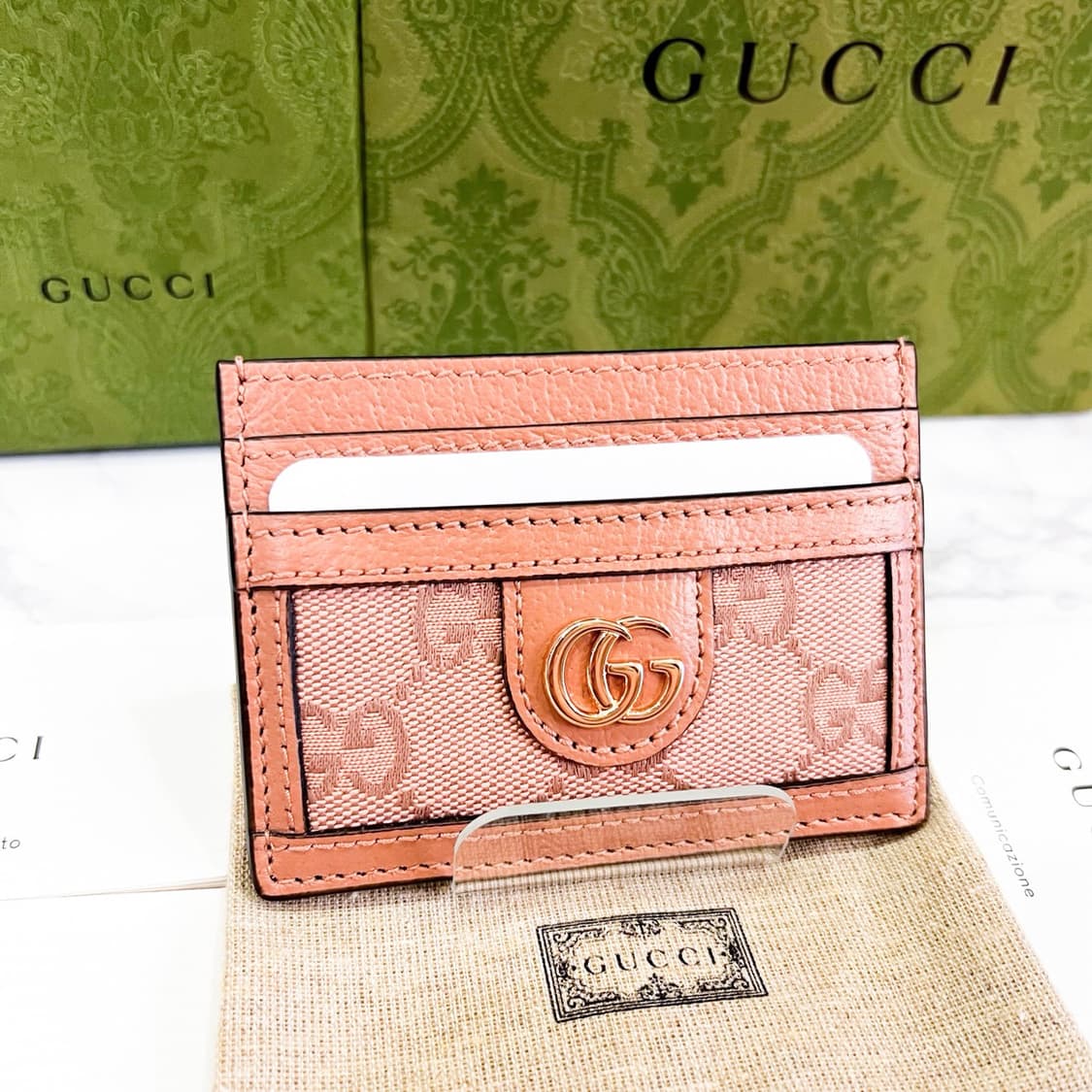 구찌 오피디아 GG 수프림 카드지갑 핑크 상품이미지3