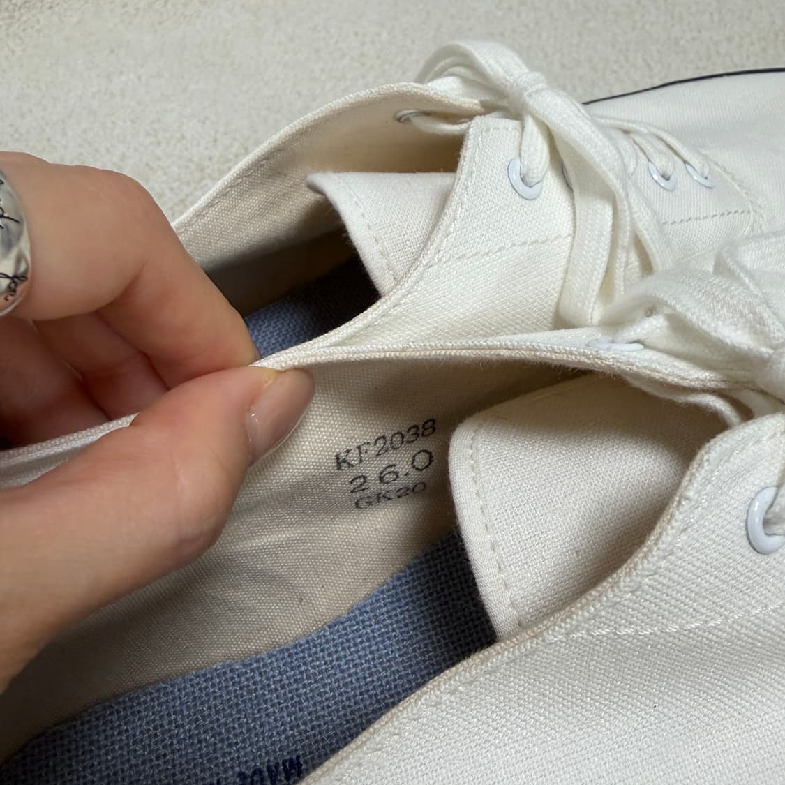 아사히 덱슈즈 화이트 스니커즈 상품이미지3