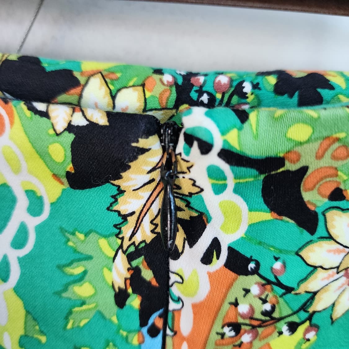 딘트 플라워 패턴 롱 스커트 그린 상품이미지3