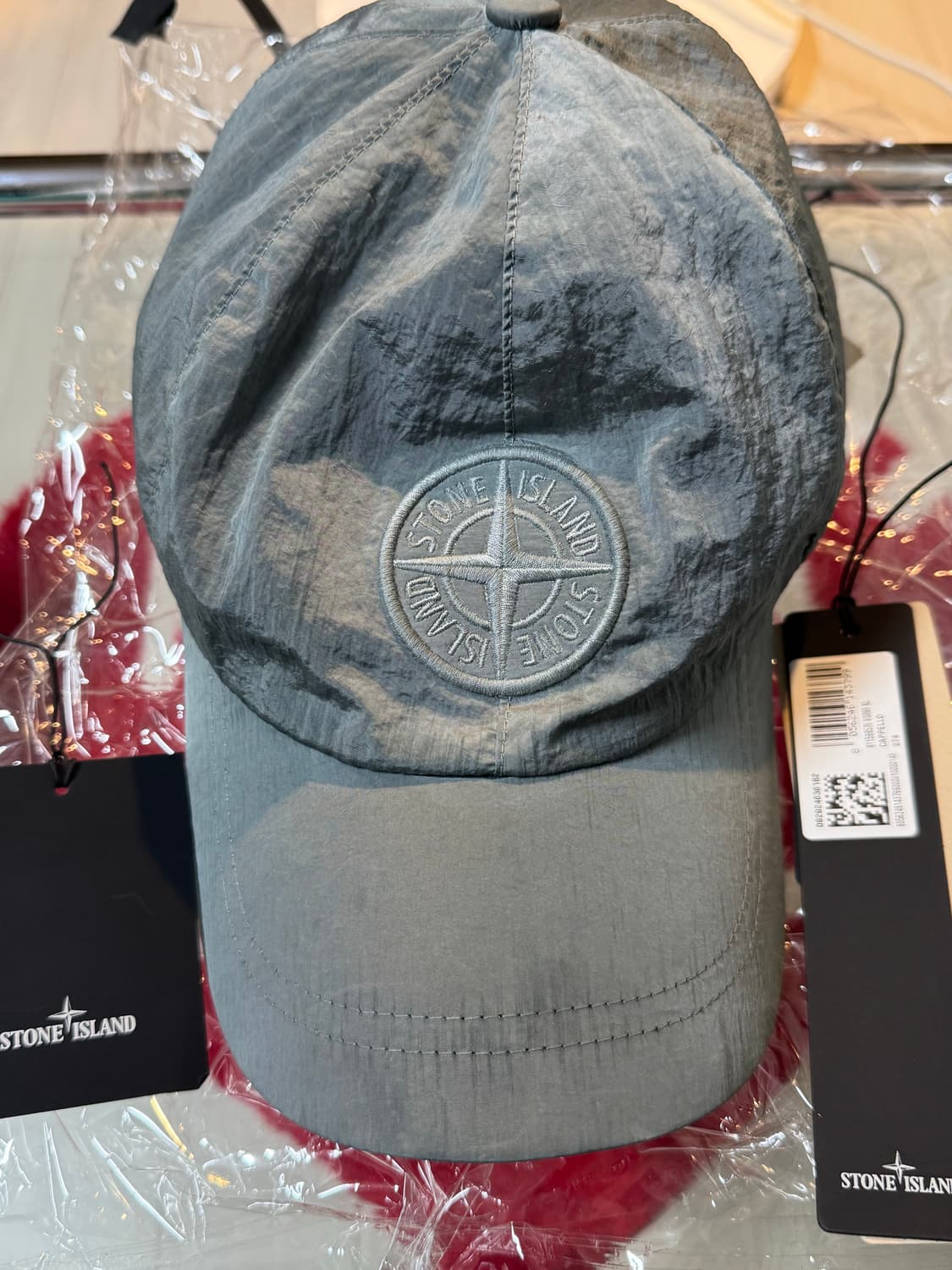 스톤아일랜드 나일론 볼캡 그레이 24FW 상품이미지2
