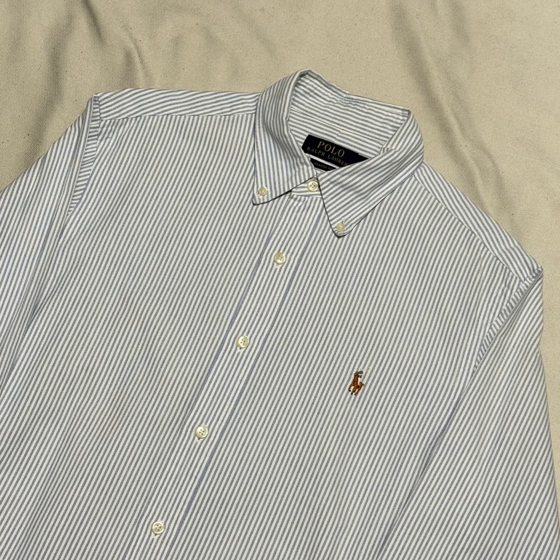 M 폴로랄프로렌 클래식핏 블루 스트라이프 셔츠 상품이미지1