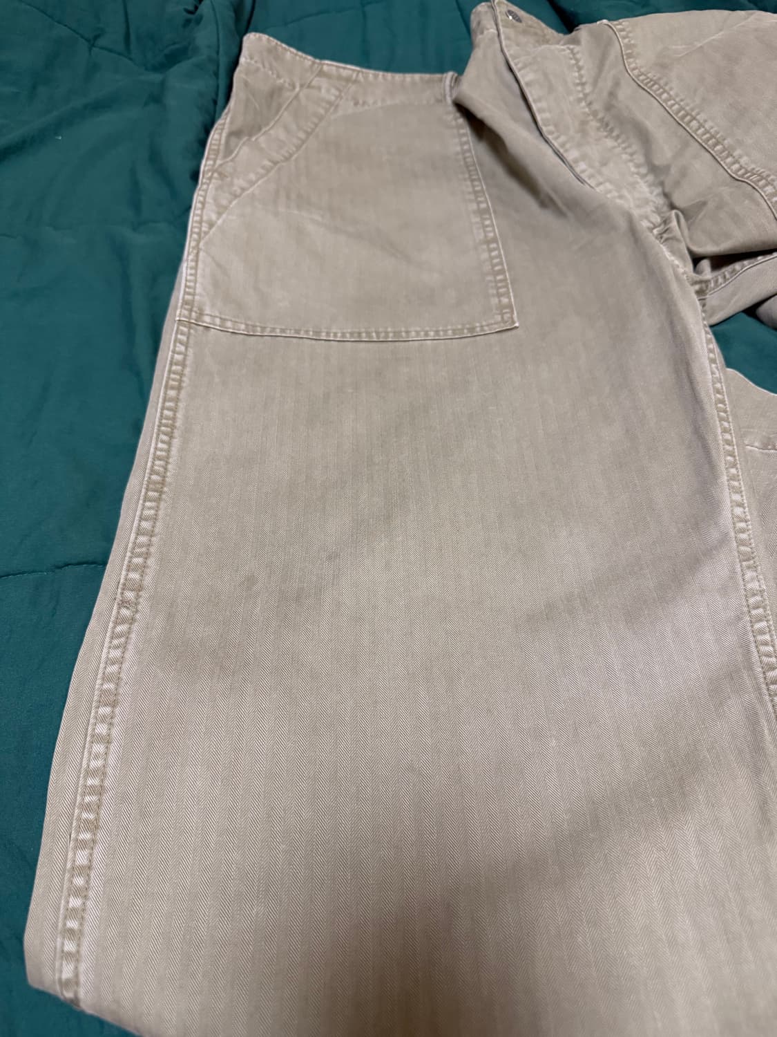 RRL 헤링본 퍼티그 팬츠 브루스터 그린 38x32 상품이미지7