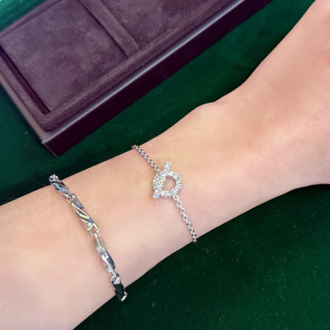 정품 에르메스 피네스 화이트골드 다이아 팔찌 상품이미지8