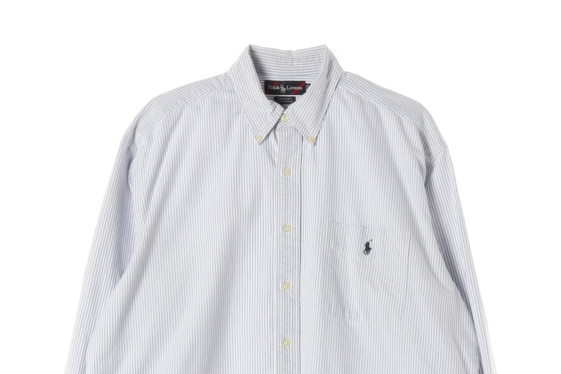 폴로 랄프 로렌 스트라이프 빅 셔츠 라이트 블루 L 상품이미지3