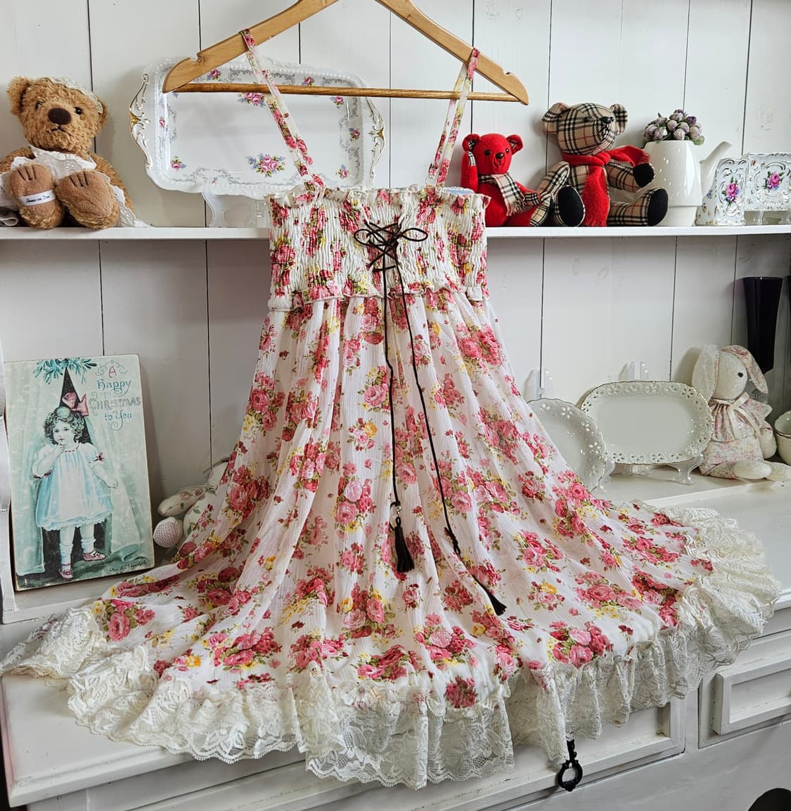 0327로즈 플라워 레이스 원피스 상품이미지2