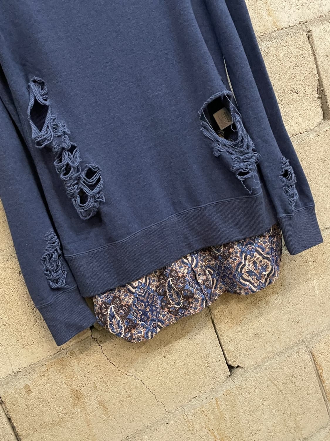 미하라 야스히로 레이어드 디스트레스드 맨투맨 상품이미지3